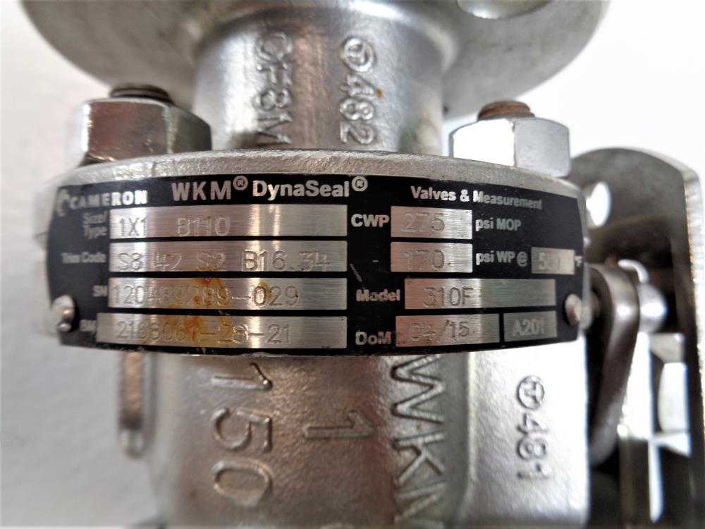 Cameron WKM DynaSeal 1" x 1" 150# CF8M 2-Piece Ball Valve, Type 8110, Model 310F